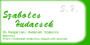 szabolcs hudacsek business card